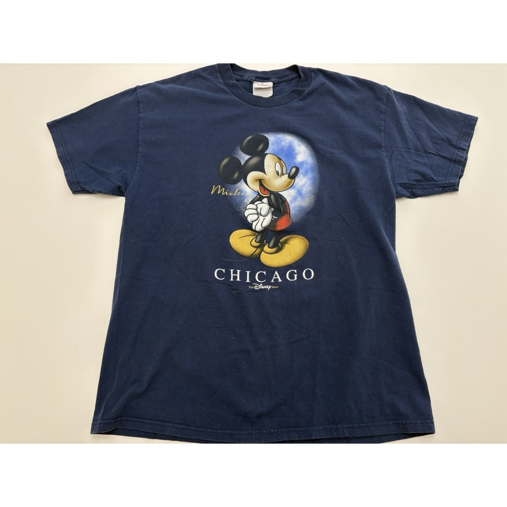 VTG Mickey Mouse Disney Graphic T Shirt Blue SZ Large 90s